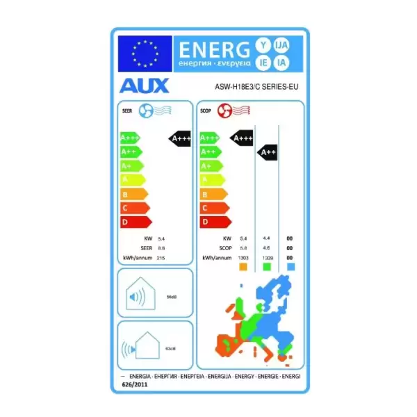 Κλιματιστικό Aux C Series A+++ ASW-H18E3A4/CAR3DI-C7 18000 BTU Λευκό A+++ A+++ Wi-Fi ( Περιλαμβάνεται )